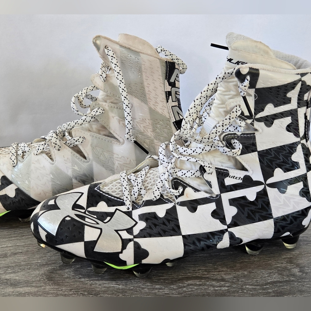 Under Armour Highlight MC Black and White Lacrosse Cleats